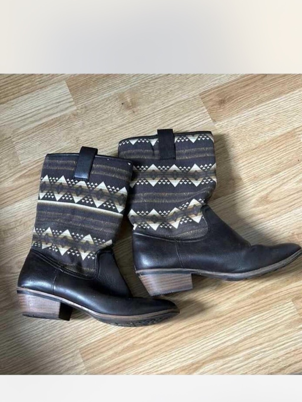 UNIONBAY Dark Brown Patterned Ankle Booties
